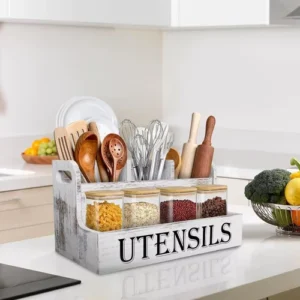 Wooden Utensils and Seasoning Storage Box
