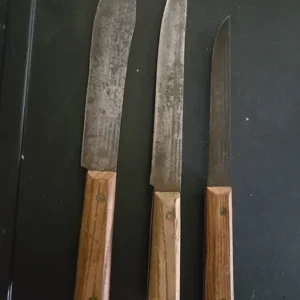 Vintage Forgecraft Hi Carbon Steel Knives W/ Wooden Handle Kitchenware
