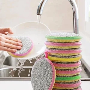 Double-Sided Scouring Pads Dish Pan Washing Sponge Kitchen Cleaning Tool
